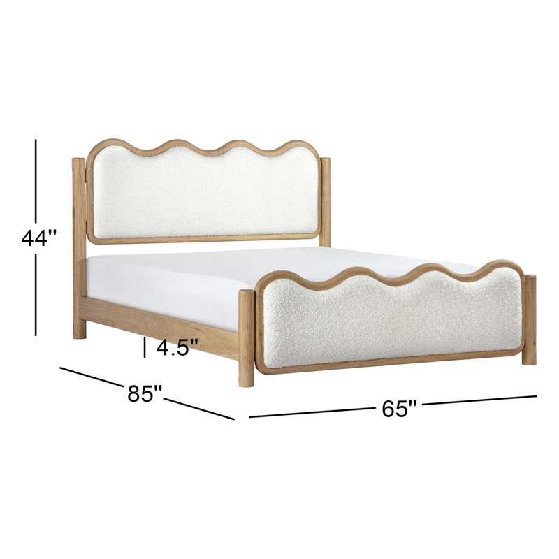 Lit plateforme tapissier Shirleen, Grand