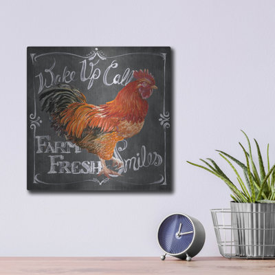 August Grove® «Rooster On Chalkboard 2» par Art Licensing Studio, art mural en métal