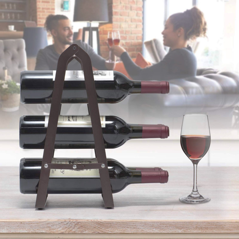Alenis 6 Bottle Tabletop Wine Bottle Rack in Brown
