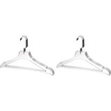 Ybm Home Quality Acrylic Clear Coat Hangers Made Of Clear Acrylic For A Luxurious Look And Feel For Coat Closet, Coat Hangers Organizes Closet, Silver W/ Flat Hook, 4119Vc-1