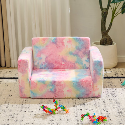 1-Piece Full Sponge Kids Single Folding Sofa Bed With Luminous Feature