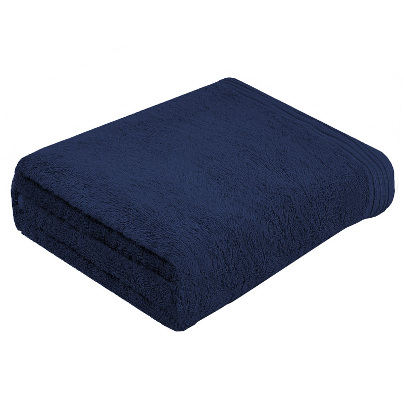 Drap de bain 100% coton Cecille, Bleu marine