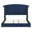 Ensemble de chambre à coucher 3 pièces Harmony Pacific Blue Eastern King avec lit à oreilles capitonné et tables de chevet assorties
