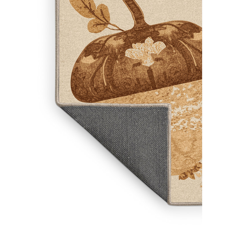 Tapis abstrait moelleux et moelleux à motif abstrait moderne et contemporain Festa Thanksgiving - reliure beige, 4 x 6