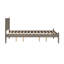 Lit plateforme gris Mid-Century moderne, structure en bois d'ingénierie, pieds fuselés ronds, ensemble de lattes, sommier sans sommier nécessaire pour la chambre à coucher