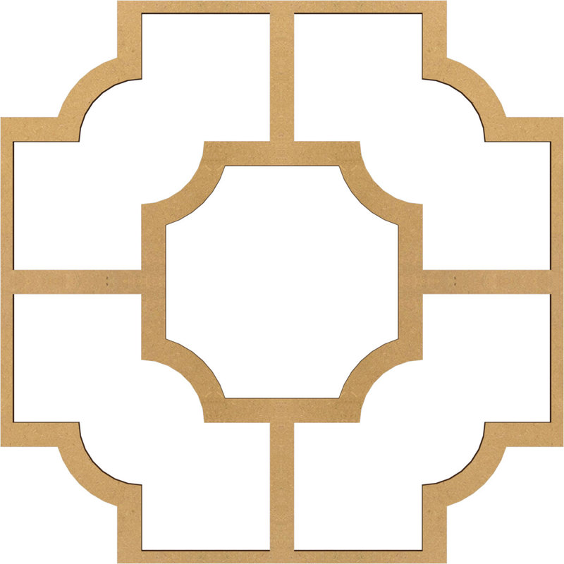 Bradley Decorative Ceiling Fretwork, 33" H x 33" W x 0.375" D