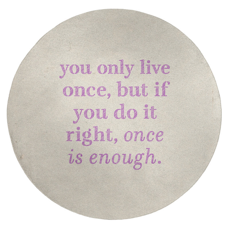 Quotes Chenille Indoor Rug, Round 5'