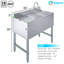 36 in. x 19 in. Two Compartment Underbar Sink With Left Drainboard And Faucet