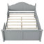 Lit double pour enfants, lit plateforme double en bois avec tête et pied de lit-119320724-119320726