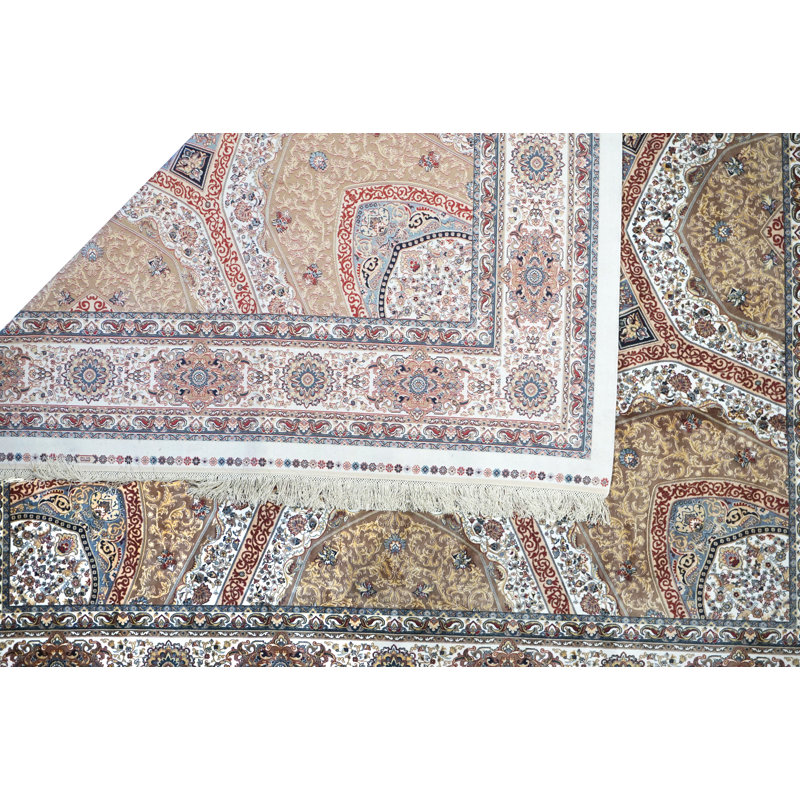 Tapis carré touffeté en soie 8X8 Hereke