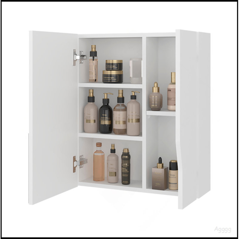 Armoire de salle de bain murale blanche avec miroir