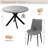 43.4 Inch Round Dining Table Set For 4, Mid Century Modern Small Coffee Set For Dining Room Kitchen Apartment-539503432-539503435