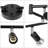 LED 8 Light Track Lighting Kit, Black 8 Way Ceiling Spot Lighting, Flexibly Rotatable Head, Track Light Included 8 X LED GU10 Bulb (4W, Daylight White 5000K, 400LM)