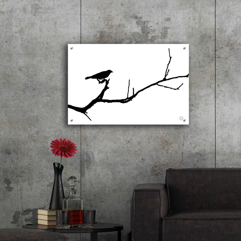«Bird Silhouette» par Nathan Larson, art en verre acrylique, H 24 po x l 36 po x P 0,2 po
