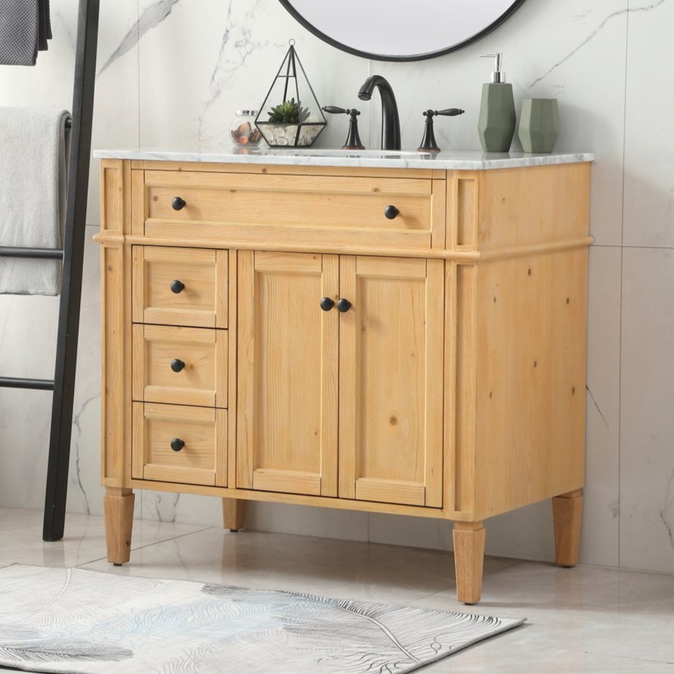 Rivers 36'' Single Bathroom Vanity, Natural Wood