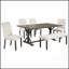 Ensemble de salle à manger de ferme 6 pièces avec table rectangulaire de 72 pouces, 4 chaises rembourrées et un banc pour des réunions douillettes-852497685-852497687