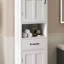 Armoire de rangement pour salle de bain mince kleankin, grande armoire de salle de bain, tour à linge avec tablette ouverte, tiroir, portes encastrées et tablettes réglables, blanc