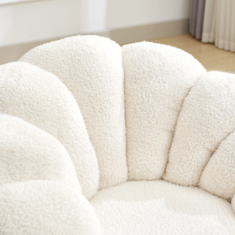 Chaise pivotante rembourrée Cerone, Blanc