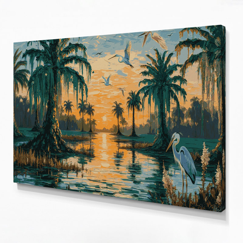 Art mural sur toile bleue «USA State Florida», H 12 po x l 18 po