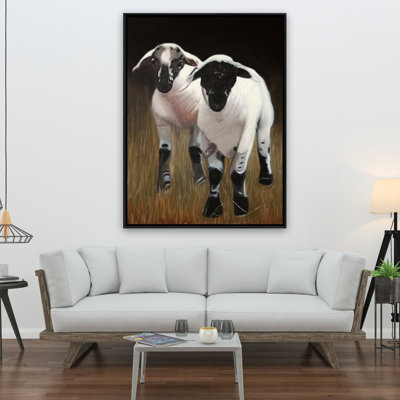 Deux agneaux, reproduction sur toile