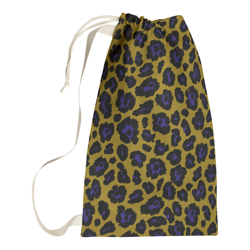 Fabric Laundry Bag with Handles, 36" H x 28" W, Gold/Black/Purple, Baltimore
