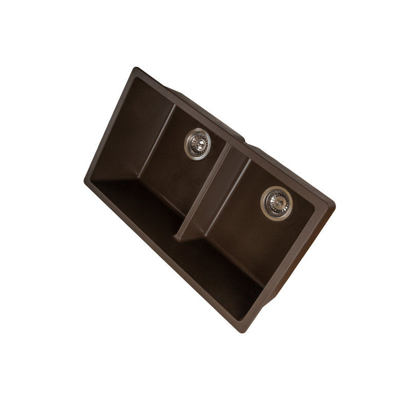 Évier de cuisine à double cuve l 31 po x l 18 po Titan, Chocolat