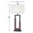 Ravenna 30" Modern Farmhouse Wood and Metal Table Lamp with USB and Type-C Ports
