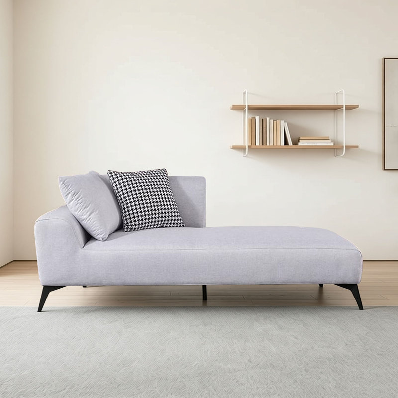 Simple chaise longue de loisir d'intérieur, Right Hand Facing, Light Gray