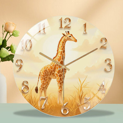 Horloge murale girafe 12 po