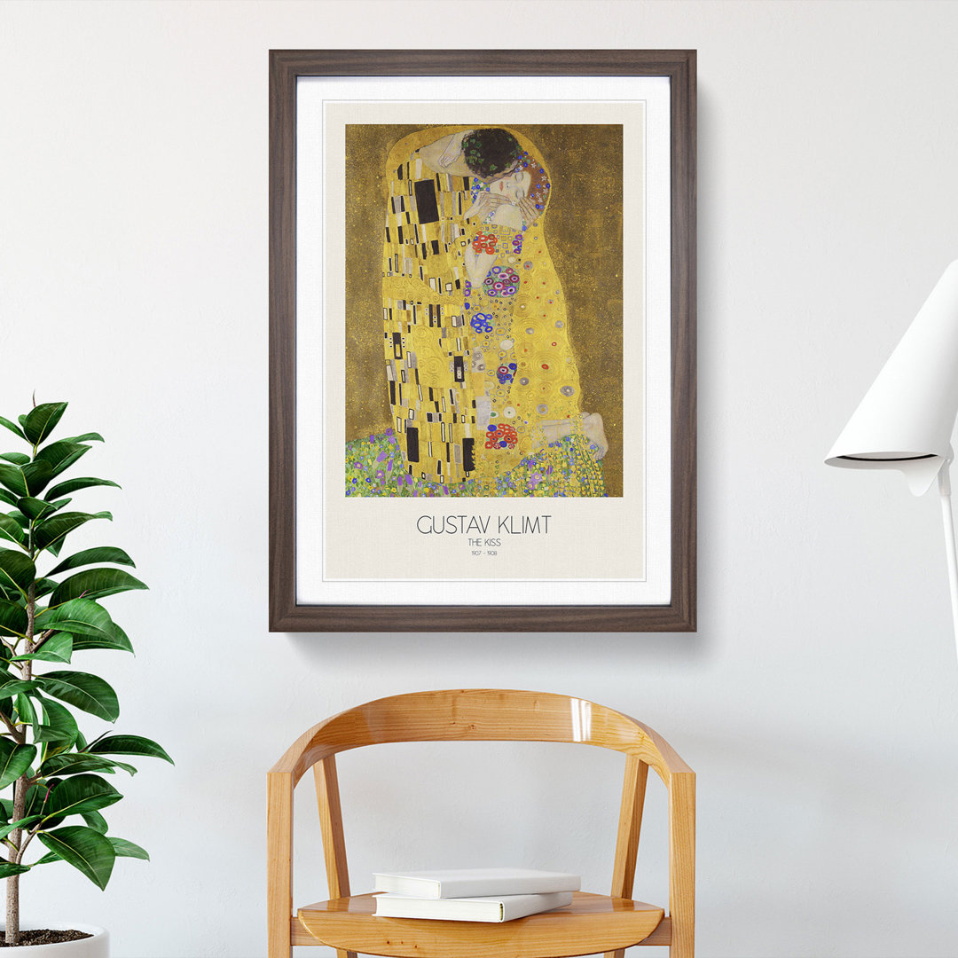 The Kiss No.2 with Border by Gustav Klimt - Picture Frame Painting