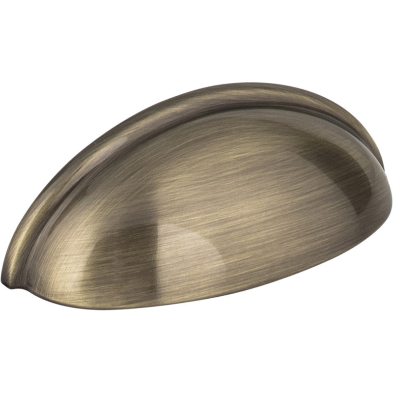 Florence 3" Center to Center Cup/Bin Pull, Brushed Antique Brass