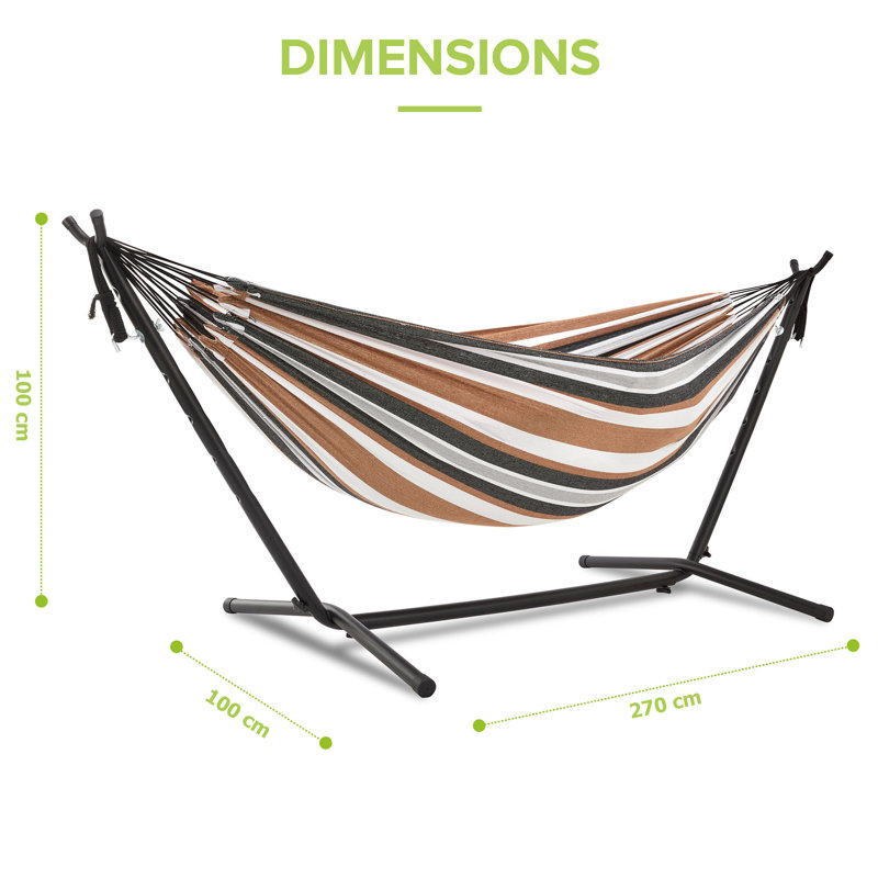 Abelina Double Spreader Bar Hammock with Stand, Natural Colours