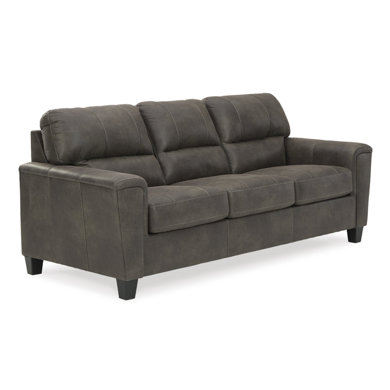 Inaayah 89" Square Arm Sofa, Inaayah Gray Faux Leather