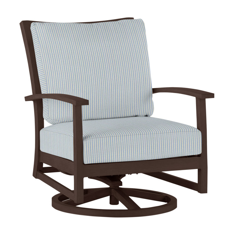 Charleston Patio Lounge Chair with Cushions, No Welt, Linen Dove, Charleston Aluminum #60 Oak