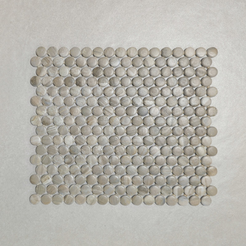 Carrelage mosaïque rond en céramique sable, Beige
