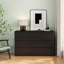 Commode 6 tiroirs noire - Commode de rangement moderne sans poignée avec panneau supérieur épaissi - Armoire de chambre minimaliste