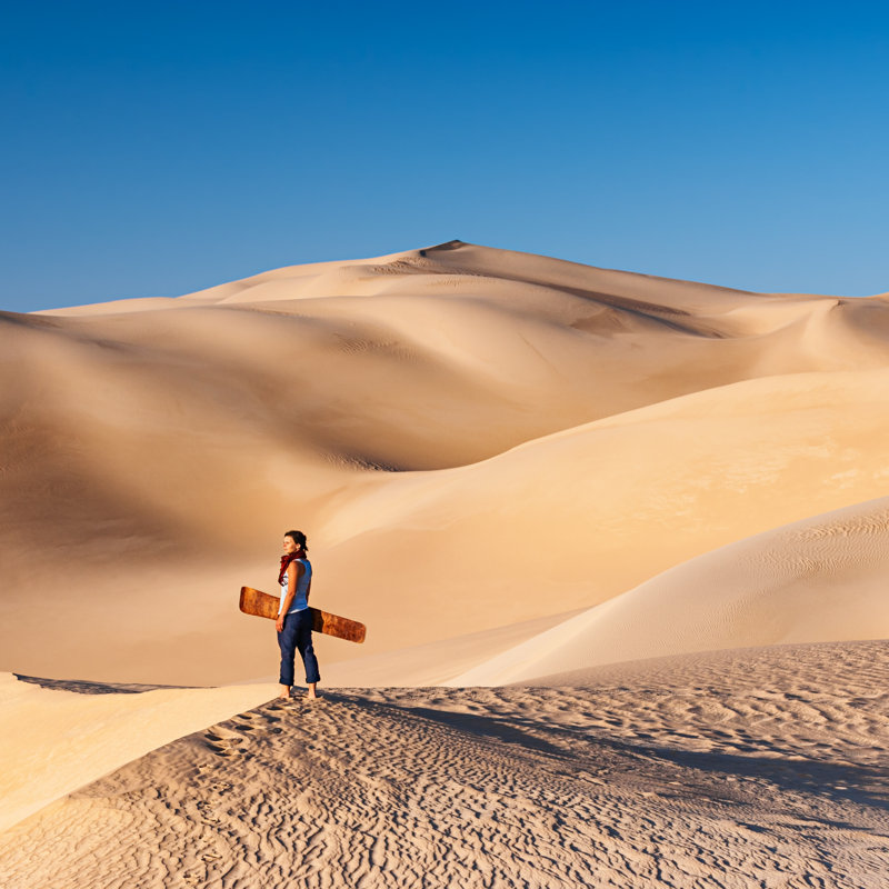 Sandboarding in The Sahara Desert by Hadynyah, 20" H x 20" W
