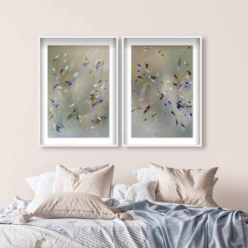 Spontaneous Traces Set Set by Oliver Gal, 63"H x 43"W, White Shadowbox