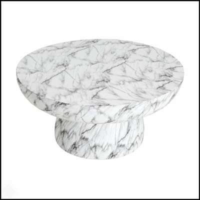 Table basse durable en faux marbre MGO pour une utilisation intérieure et extérieure, aucun assemblage requis