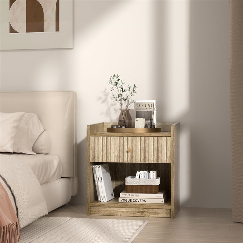 Crafa 45cm W Manufactured Wood Bedside Table