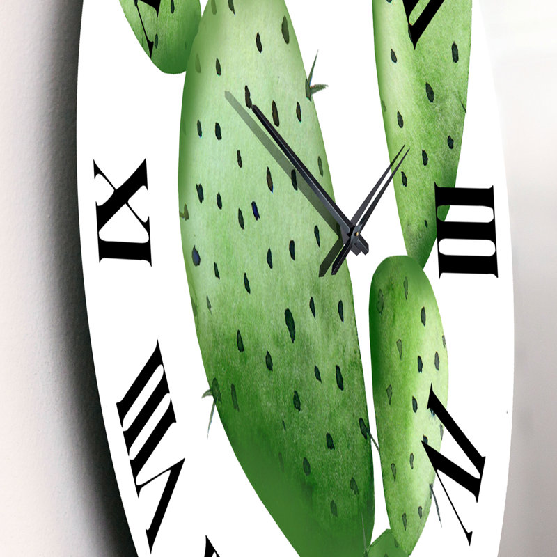 Cactus vert du sud-ouest - Horloge murale tropicale, Moyenne