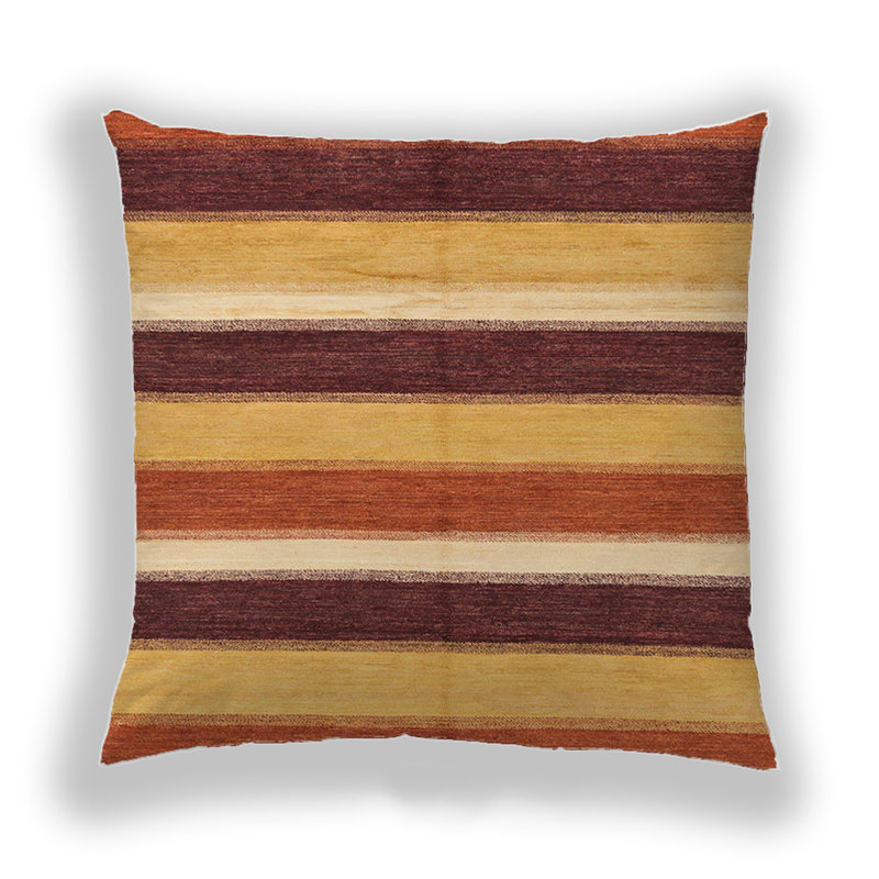 Striped Reversible Throw Pillow, Microsuede