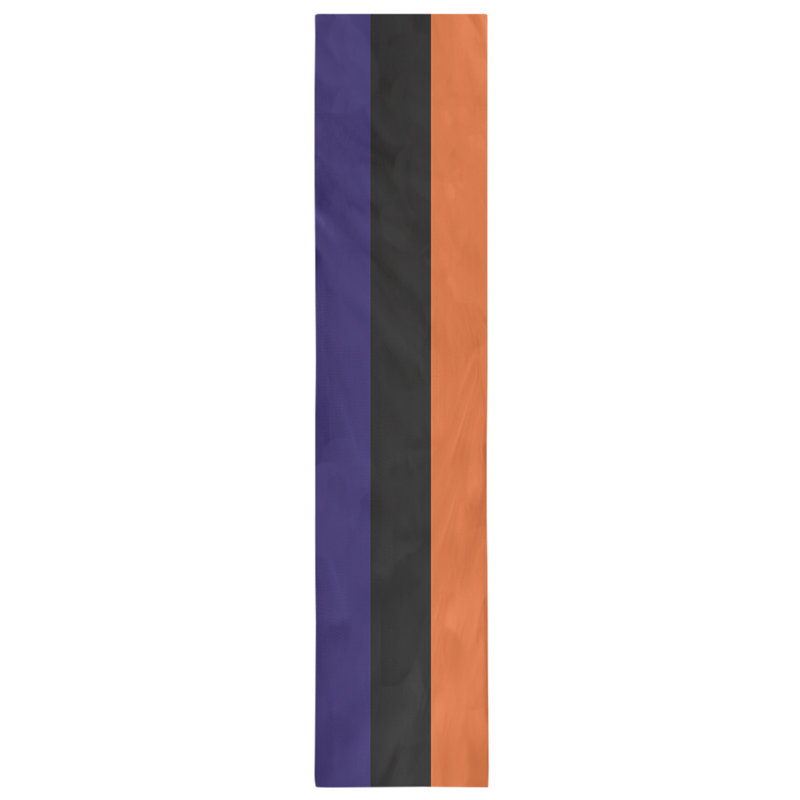 Chemin de table de basketball, L 90 po x l 16 po, Polyester sergé, Phoenix mauve / noir / orange