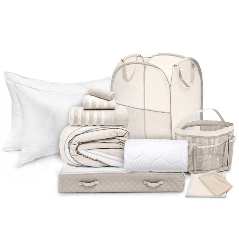 Back to College Kit, Twin xl Bed in a Bag With College Essentials, Linen
