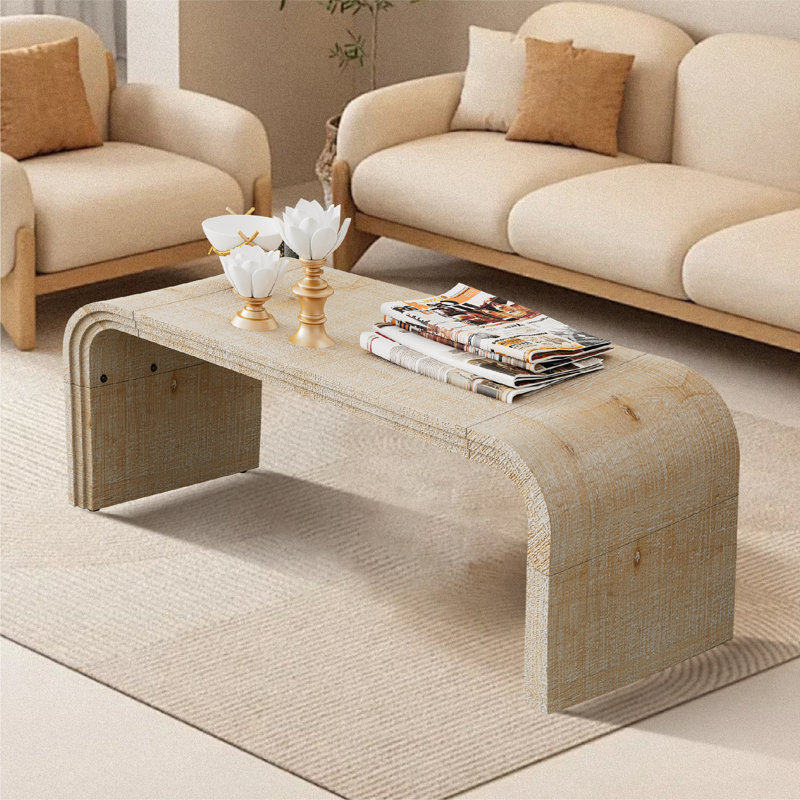 Single Coffee Table, Natural Wood Wash