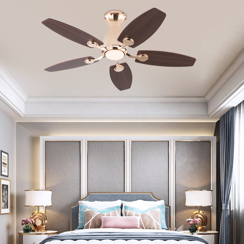 42" Modern Ceiling Fans With LED Lights and Remote Control, Gold