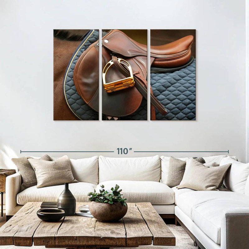 Mehar Brown Leather Saddle, 48" H x 74" W