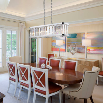 5-Light Chrome Rectangular Crystal Chandelier