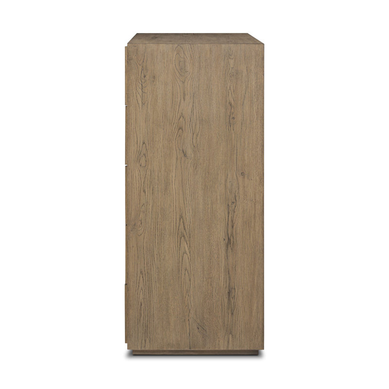 Leo 5 Drawer Dresser-Rustic Grey, Rustic Grey
