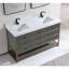 72" Double Vanity With Golden Brush Stainless Steel Frame And Tricorn Black Finish With 2' Thick Black Natual Stone Top-847853348-847853346-867103532